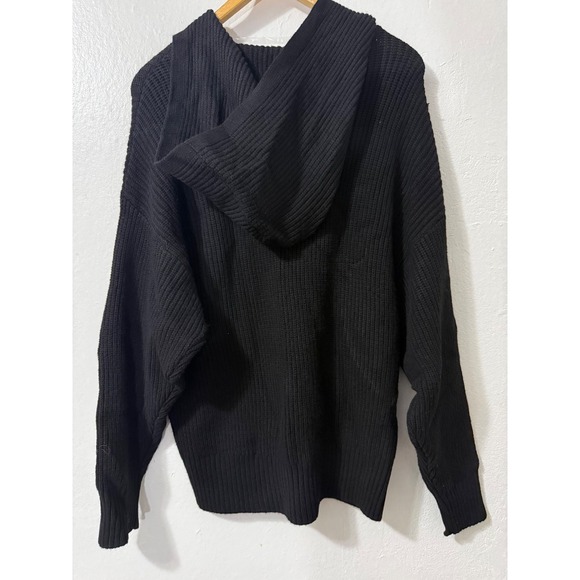 Wild Fable Women Black Ribbed Knit Hooded Pullover Sweater Size‎ S - Picture 5 of 11